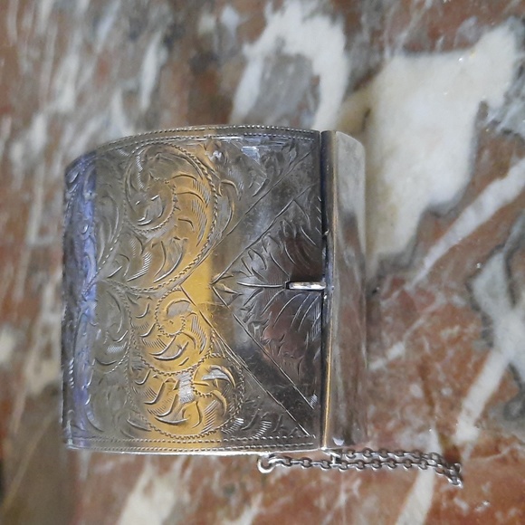 Antique Sterling Silver Cuff Bracelet - Picture 3 of 7